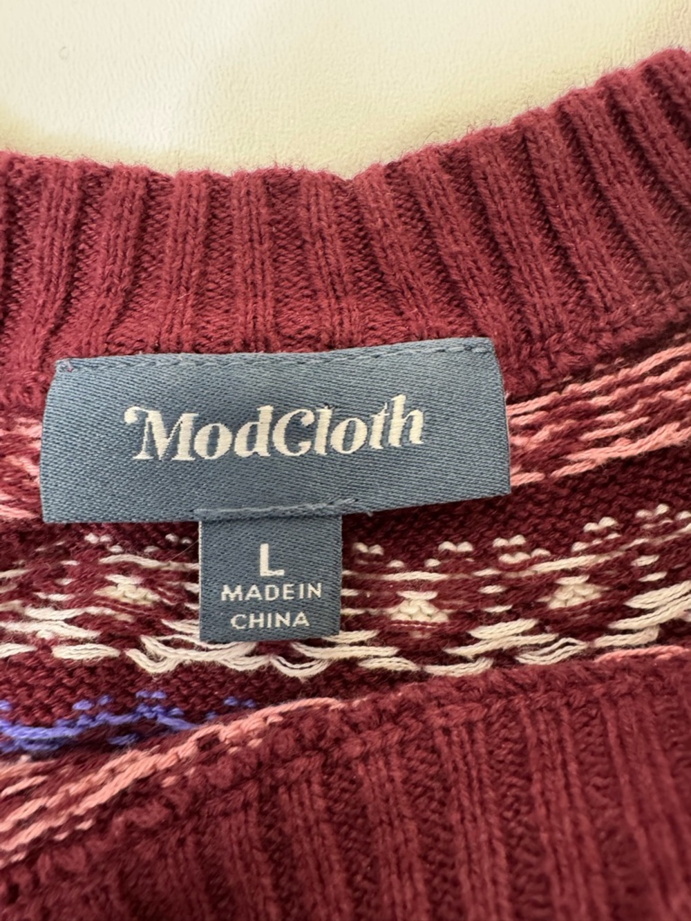 Modcloth Unicorn Hearts Fairisle 100% Cotton Whimsical Sweater Size Large - Picture 8 of 12